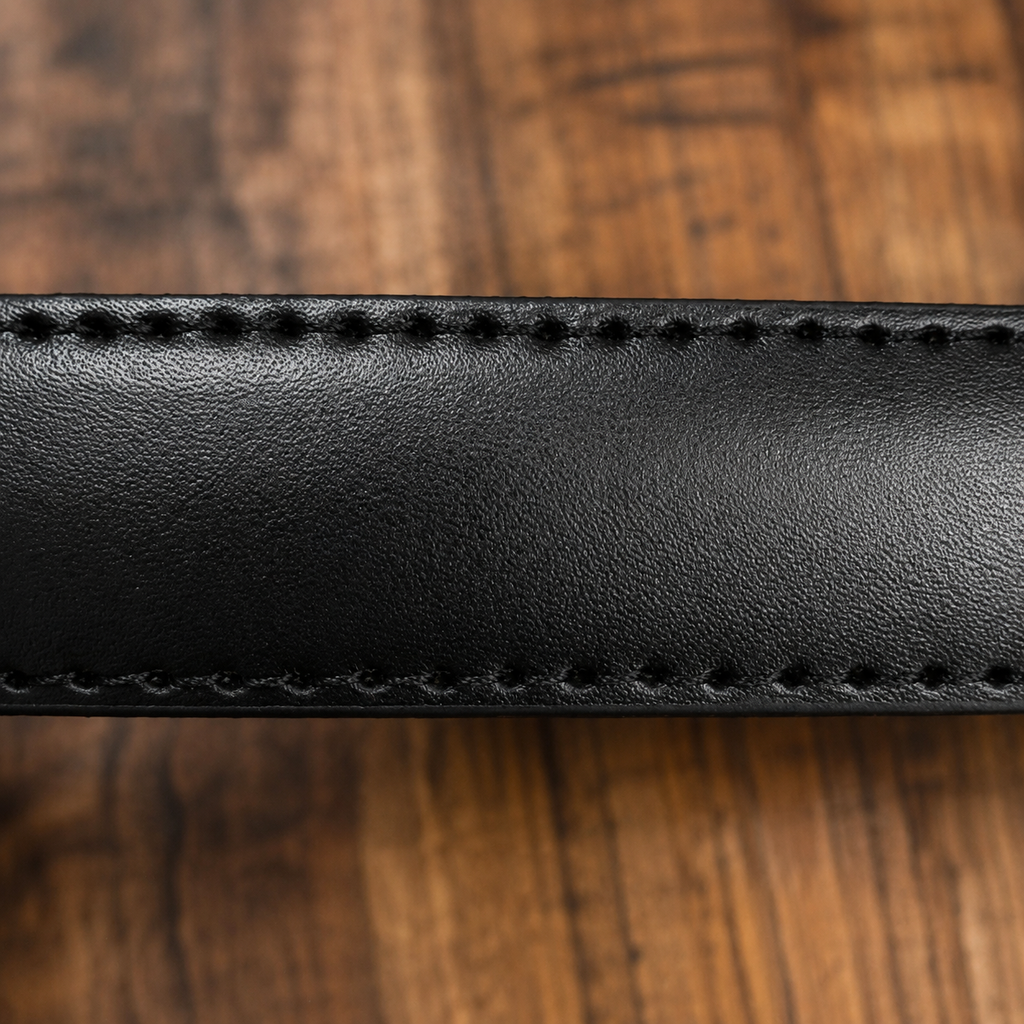 Women Classic Black Belt - Gunmetal Buckle