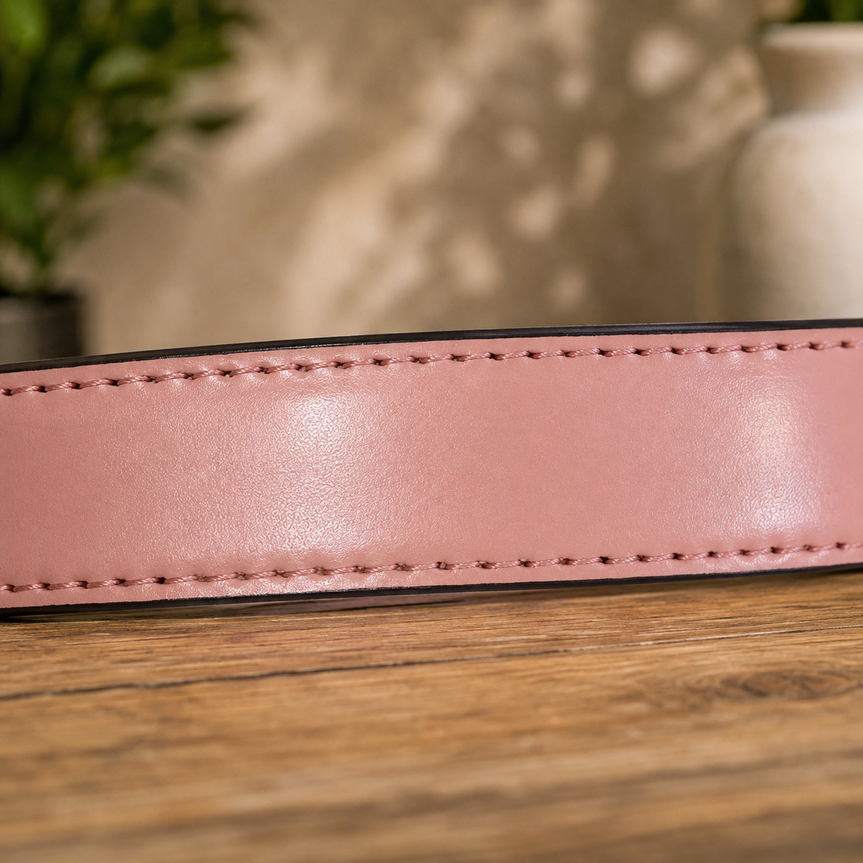 Women Classic Light Pink Belt – Gunmetal Buckle