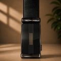 Double-Line Metallic Auto-Lock Buckle (Gold & Black)