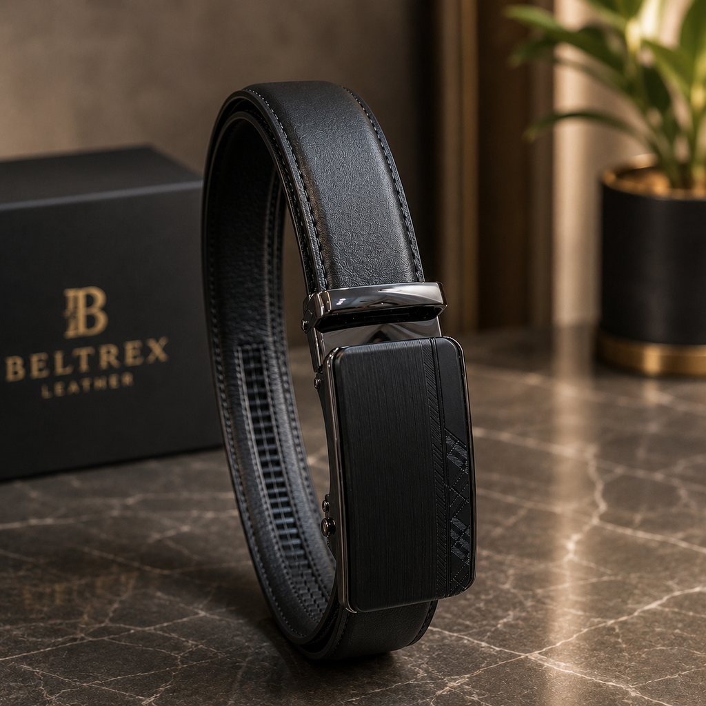 Cow Leather Auto Lock Belt (Gunmetal Buckle)
