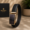 Beltrex Gold Edition Cow Leather AutoLock Belt (Golden Buckle)
