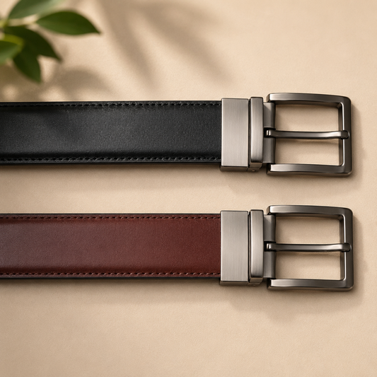 Beltrex DuoFlex 2-in-1 Reversible Leather Belt (Black & Burgundy)