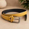 Woman Yellow Leather Belt