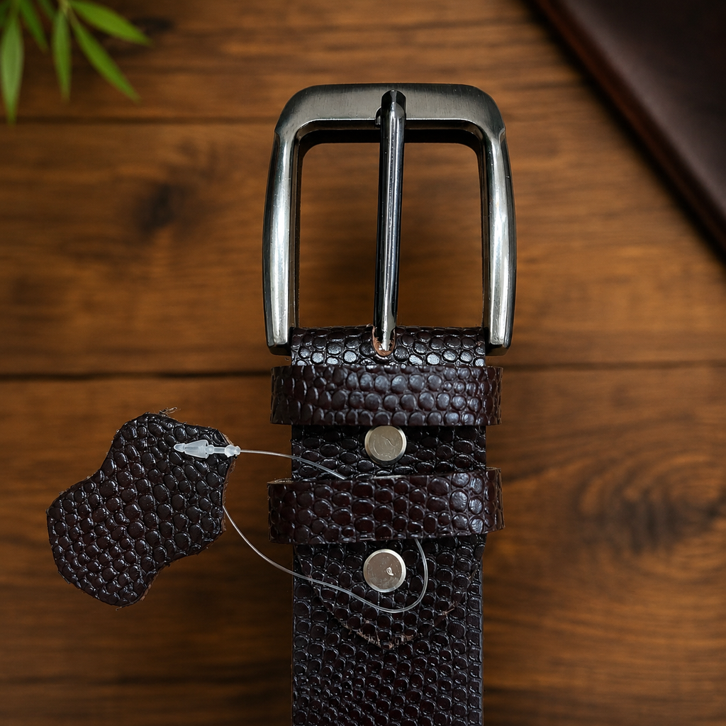 Croc Texture Brown Casual Belt
