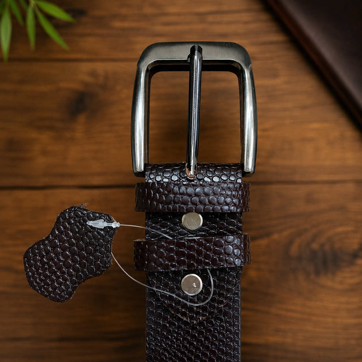 Croc Texture Brown Casual Belt