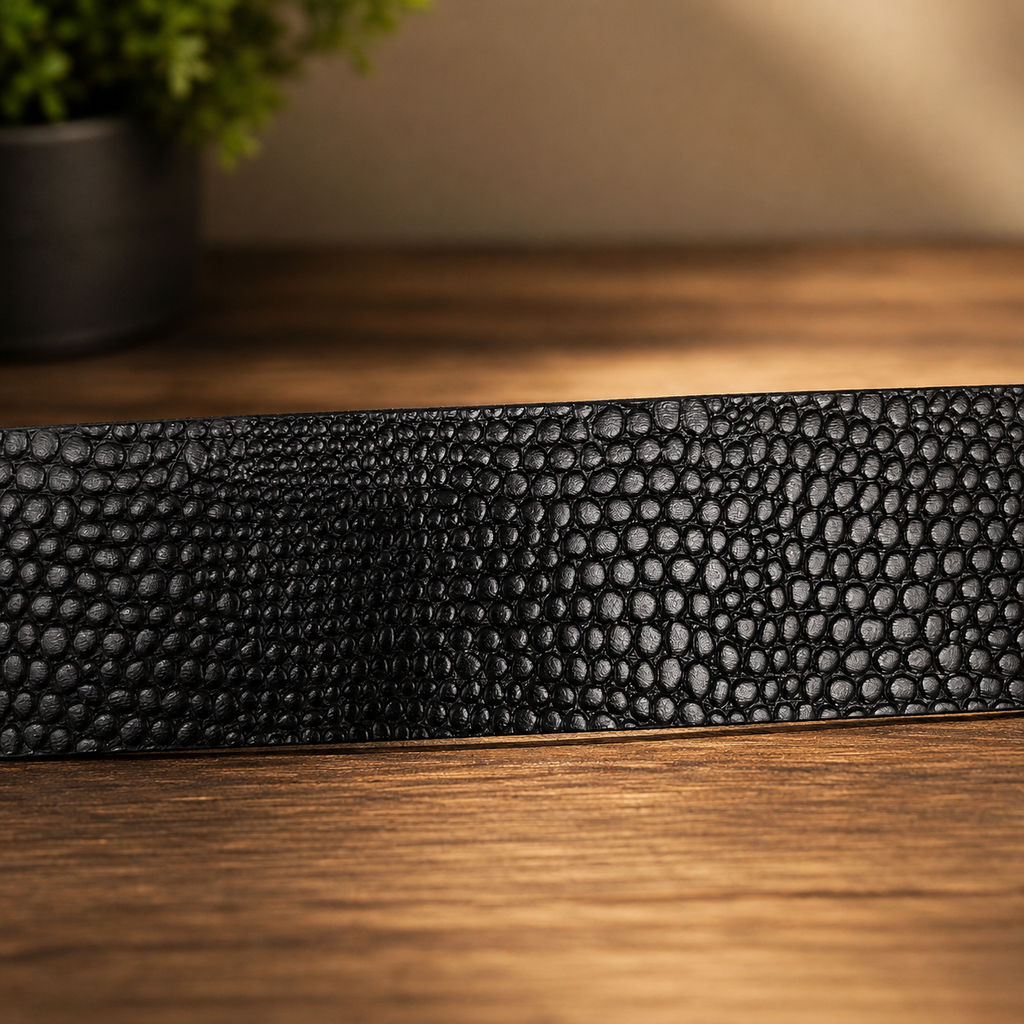 Croc Texture Black Casual Belt