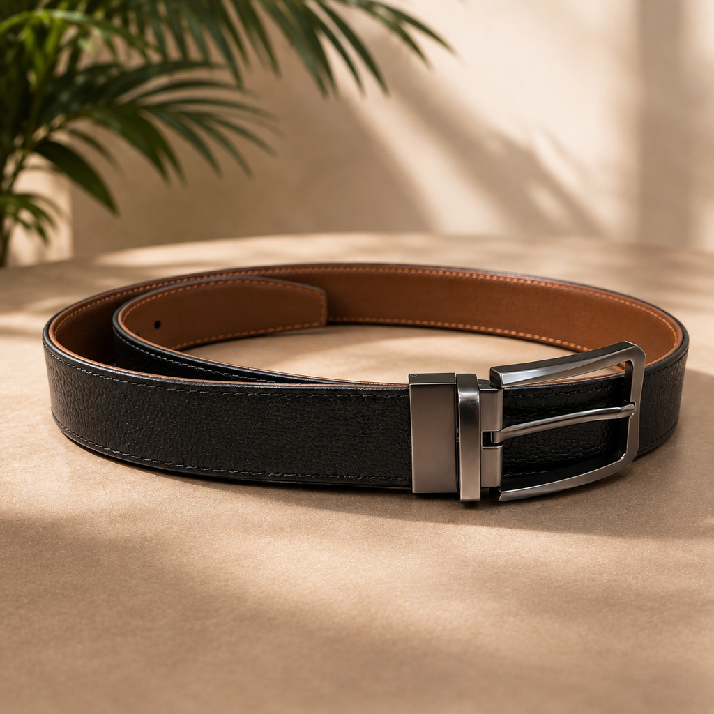 Beltrex DuoFlex 2-in-1 Pure Leather Belt (Black & Cognac Brown)