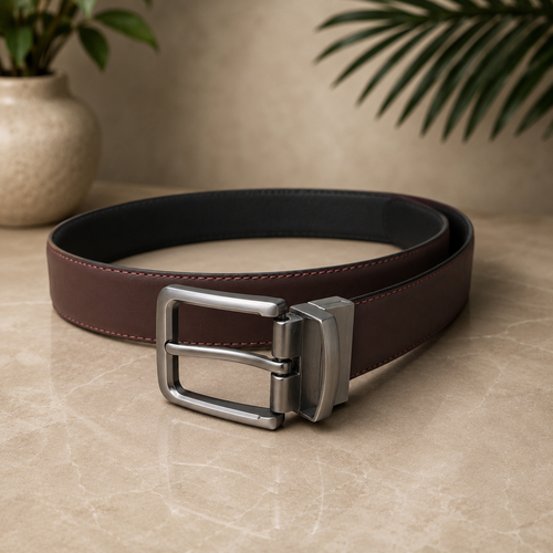 Beltrex DuoFlex 2-in-1 Matte Leather Belt (Dark Chocolate Brown & Black)