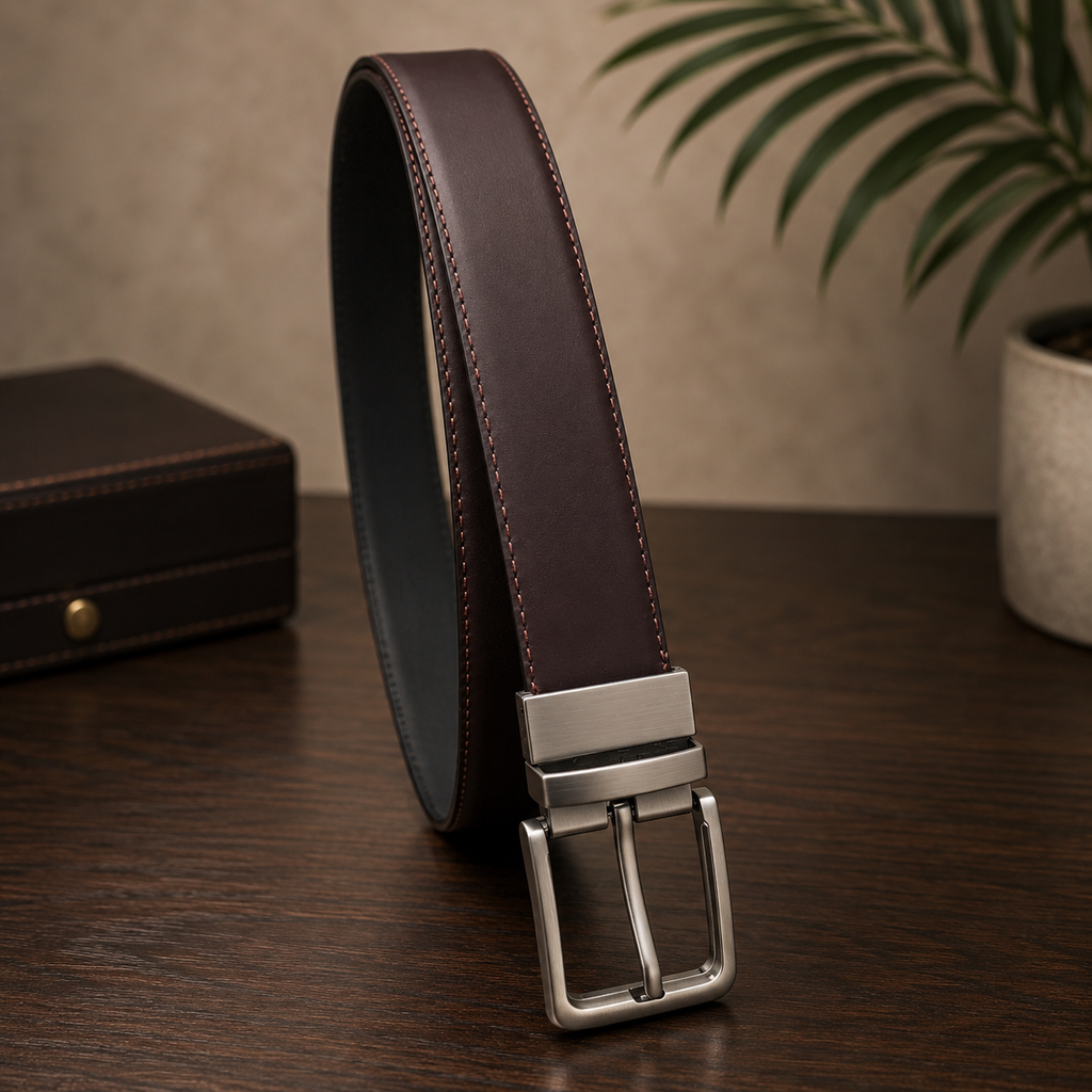 Beltrex DuoFlex 2-in-1 Matte Leather Belt (Dark Chocolate Brown & Black)