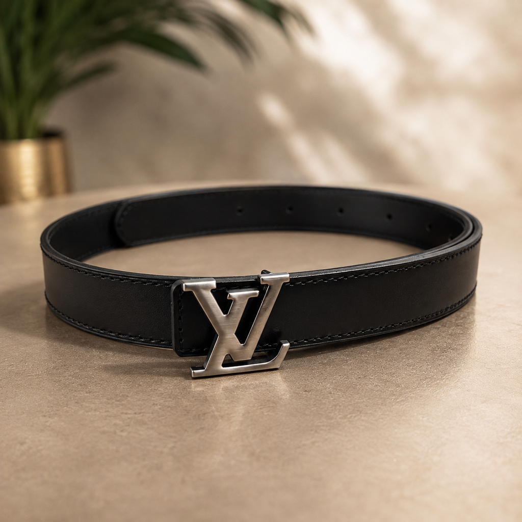 Women Classic Black Belt - Gunmetal Buckle