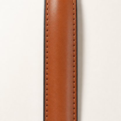 Women Classic Camel Brown Belt – Gold Buckle