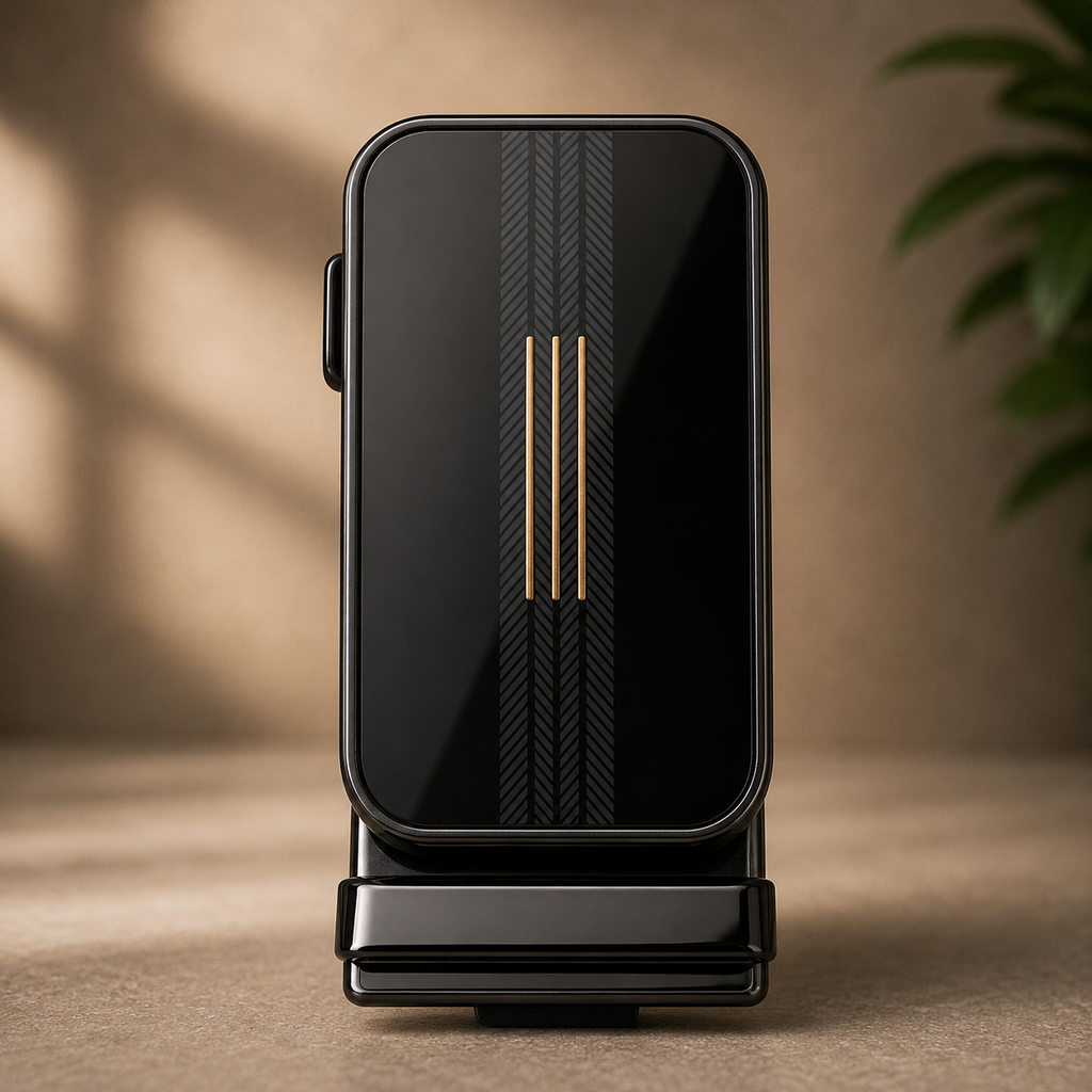 Double-Line Metallic Auto-Lock Buckle (Gold & Black)
