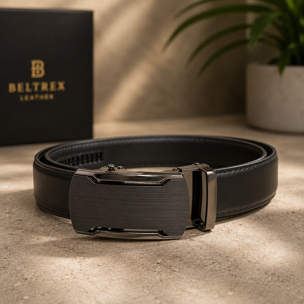 Cow Leather AutoLock Belt (Signature Eclipse Buckle)