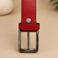 Woman Red Leather Belt