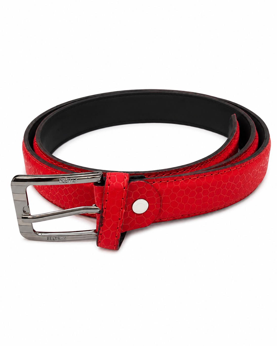 Woman Red Leather Belt